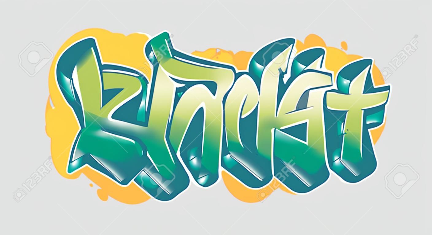 Parola di graffiti in stile graffiti leggibile in vivaci colori personalizzabili. Testo vettoriale