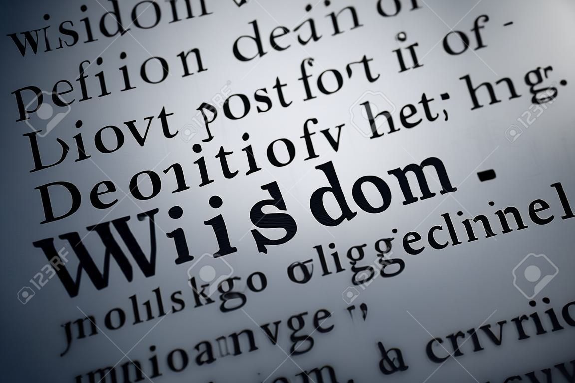Wörterbuch-Definition des Wortes Weisheit.