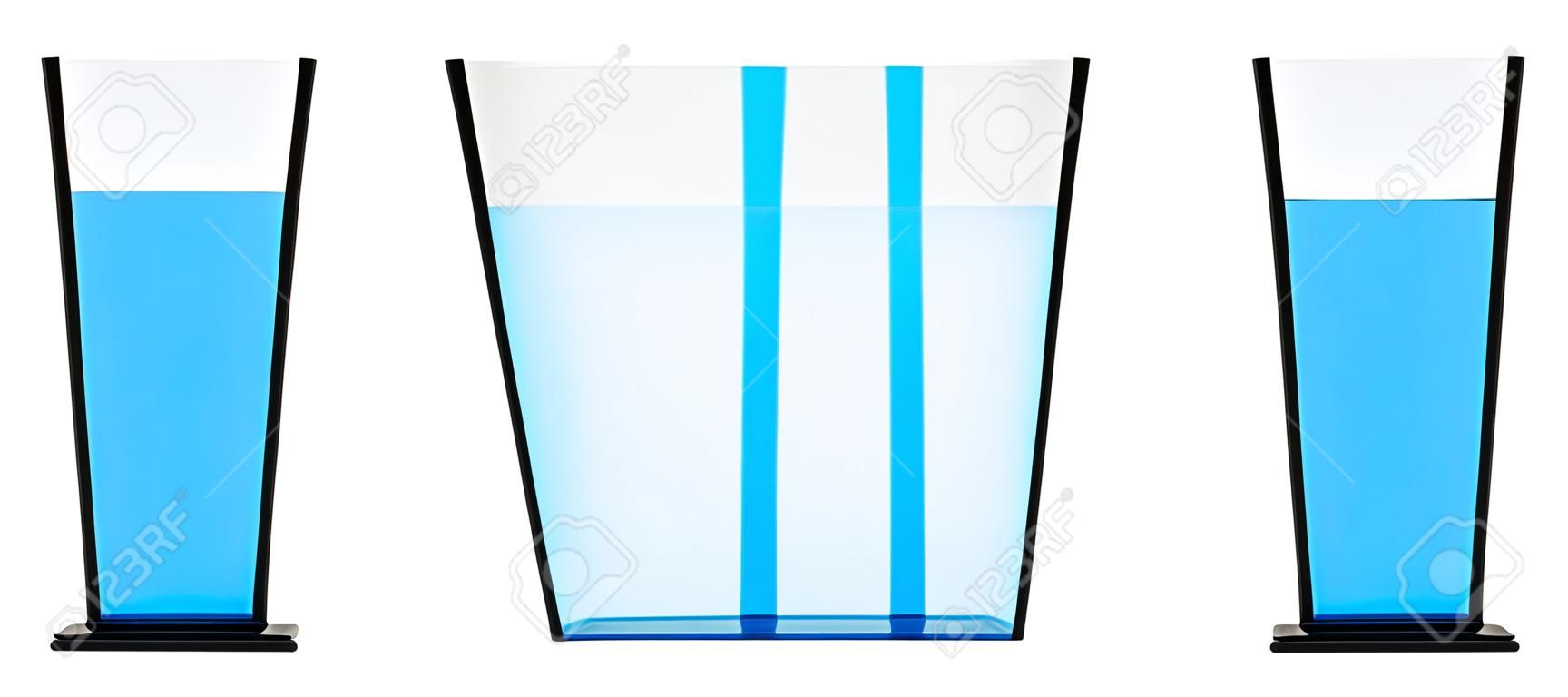 The level of water in a glass of water indicates wisdom and the fulfillment of knowledge.