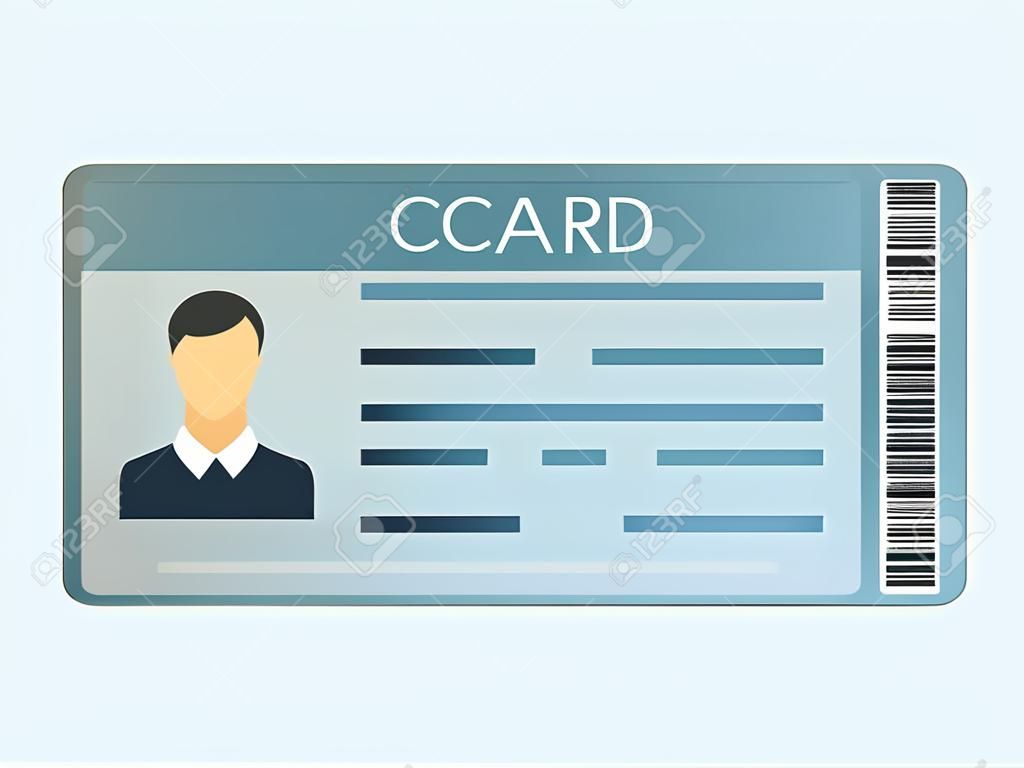 ID カードは、白い背景で隔離。身分証明書アイコン。ビジネス id ID カード アイコン テンプレート バッジ。フラット スタイルの個人的な接触を識別