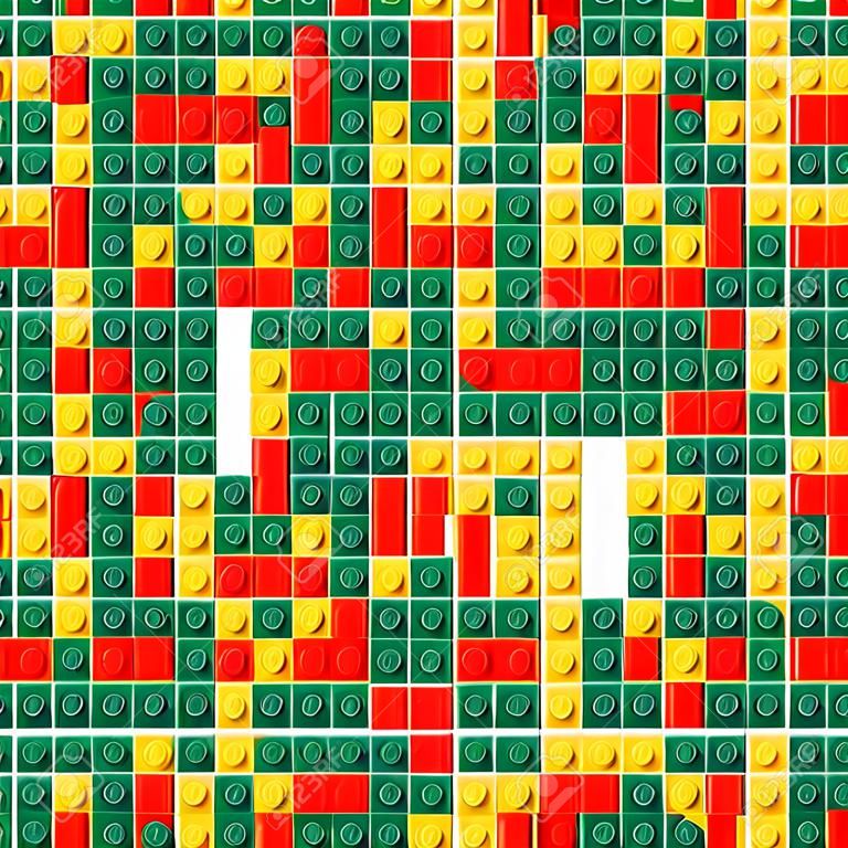 Bloques de construcción de Lego Plantilla de textura de patrón de fondo de marco de borde de ladrillo.