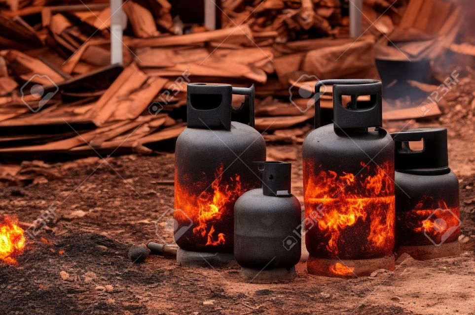 Burnt LPG gas cylinder insurance matters damage dangerous.