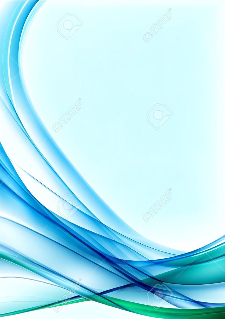 藍旋風線證明書抽象的背景，現代未來的波浪線佈局。