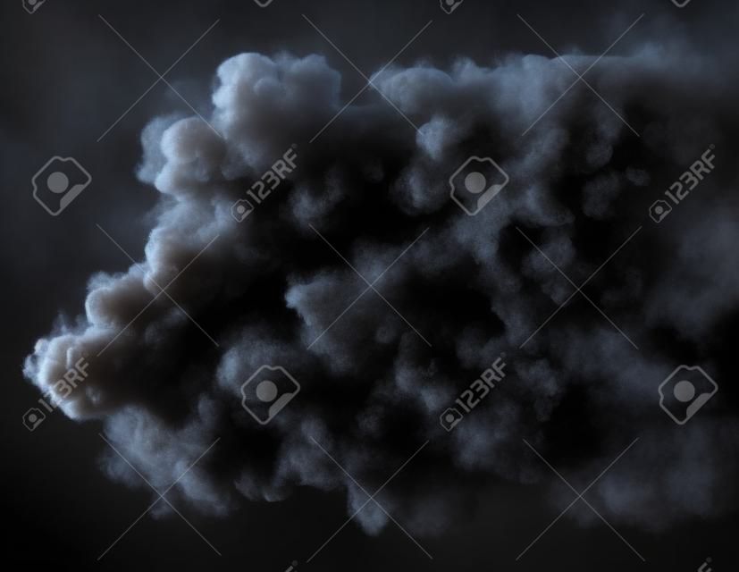 primo piano di fumo di vapore su sfondo nero