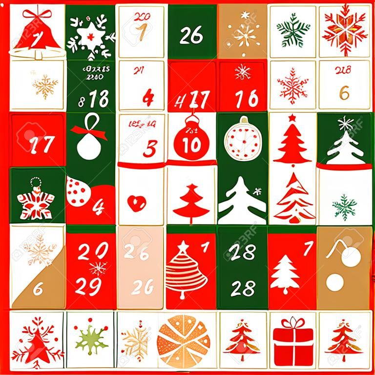 アドベント カレンダー。クリスマスっぽいポスター