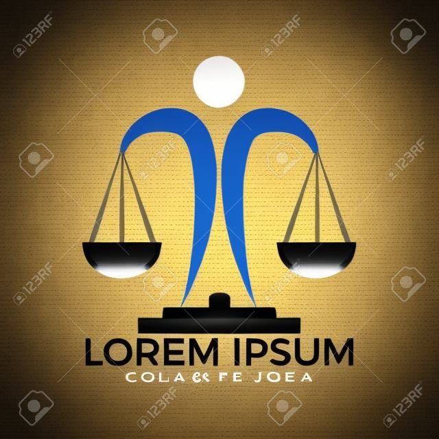 Adalet ölçekler Logo tutan adam. Hukuk ve Avukat Logo Tasarımı.