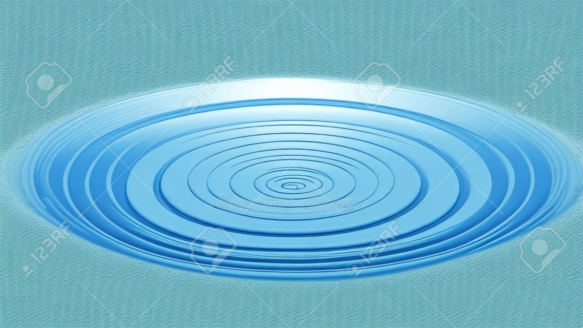 Ripple powierzchni wody z widoku z boku spadek wektor. Ruch fal grawitacyjnych kapilarnych wody wytwarzany przez kropelkę. Napój lub napój wirowa okrągła tekstura, płynna bezwładność makieta realistyczna ilustracja