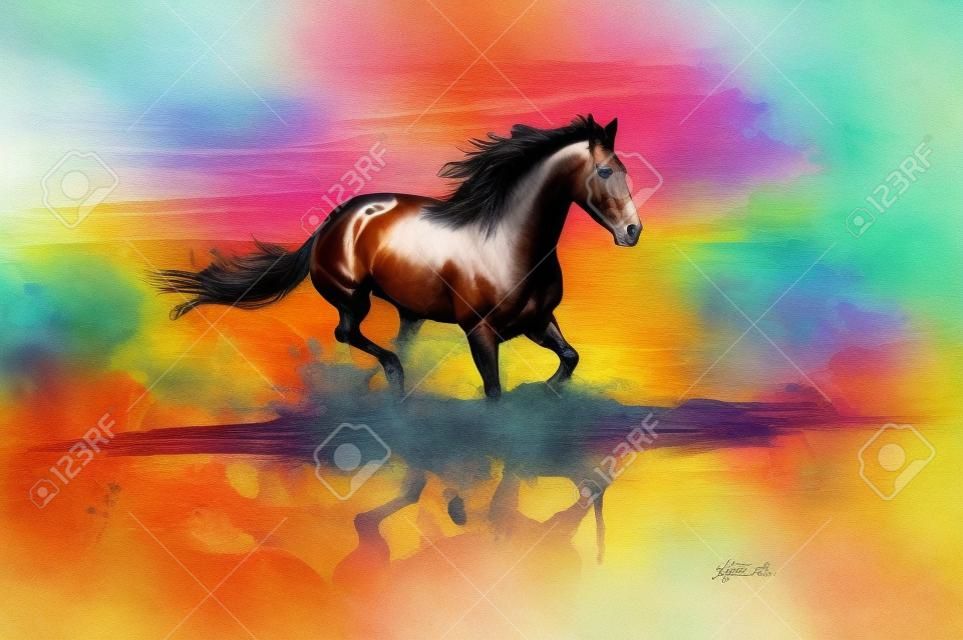 Artystyczna ilustracja konia.