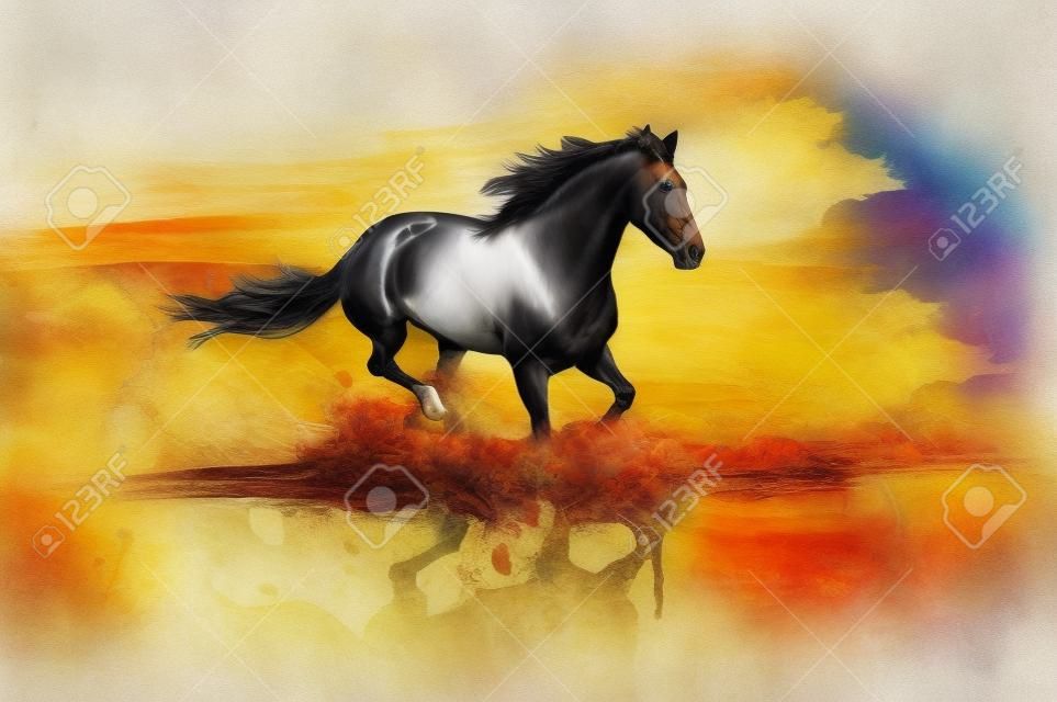Artystyczna ilustracja konia.