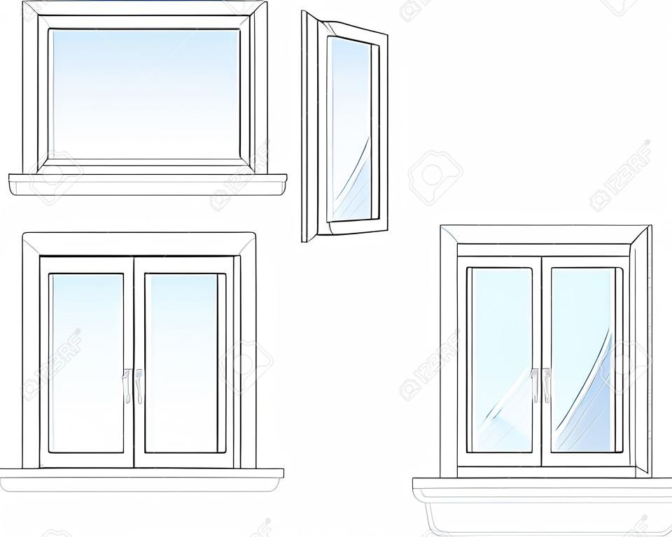 Opened and closed window 