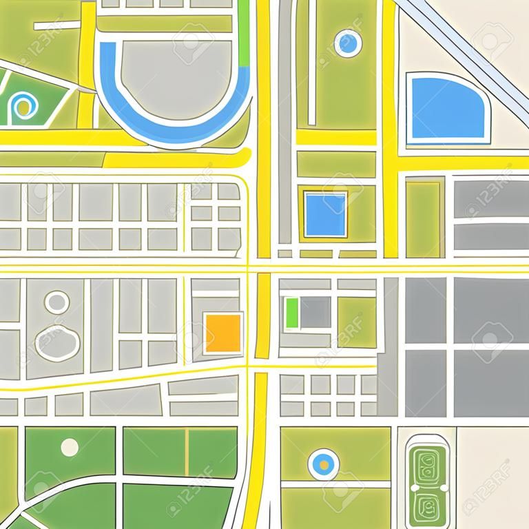Eine generische Stadtplan von einer imaginären Stadt.