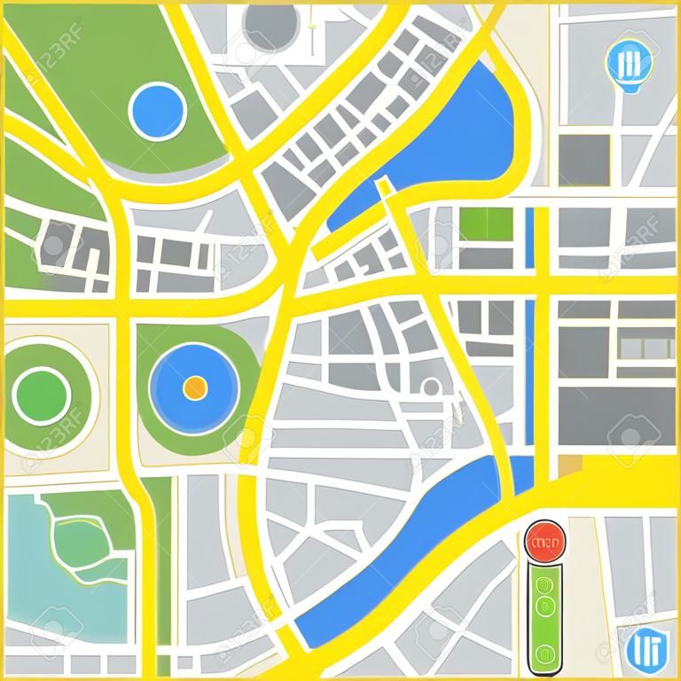 Ogólny plan miasta wyimaginowanego miasta.