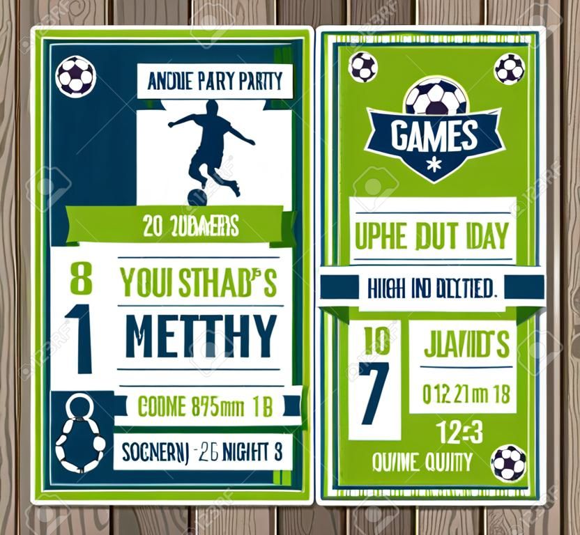 Two illustrations for Soccer Themed Party invites.