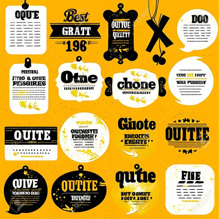 große Reihe von Vektor-Grunge-Zitat Dekoration Etiketten für Web-und Papier-Publishing