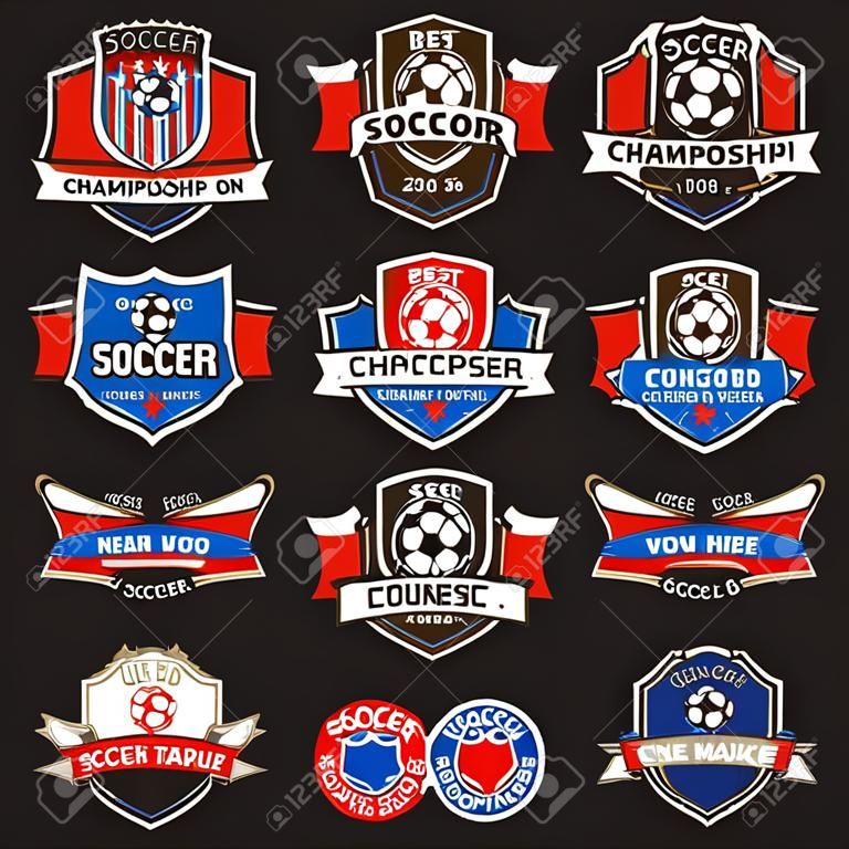 Verzameling van generische Voetbal- of Voetbalteamlogo's van Championship Logos