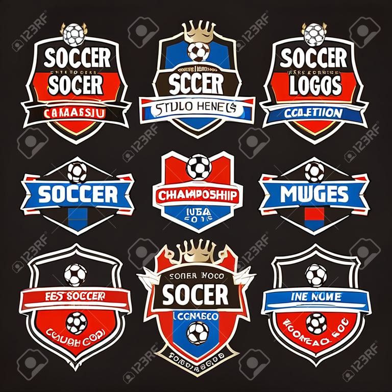 챔피언십 로고의 일반 축구 또는 축구 팀 로고 모음