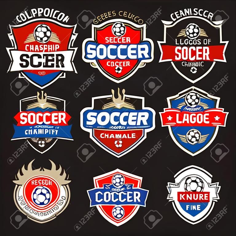 Colección de logotipos genéricos de fútbol o equipos de fútbol de logotipos de campeonatos