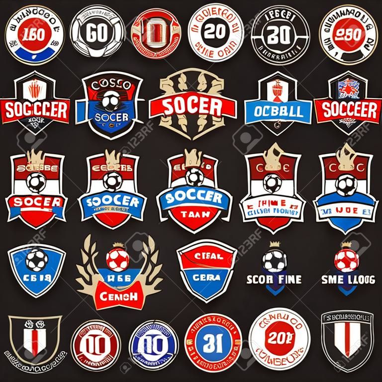 冠军徽标的通用足球或足球队徽标的集合