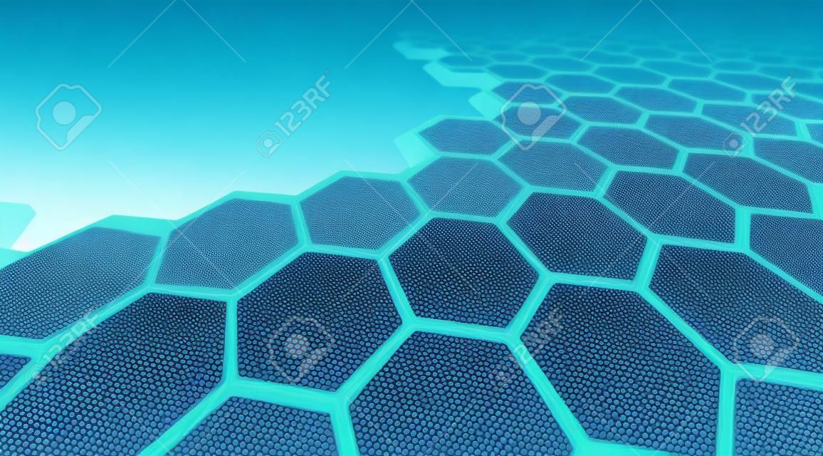 Illustration Wabentechnologie Hintergrund blau