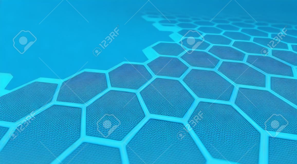 Иллюстрация соты технологии синий фон