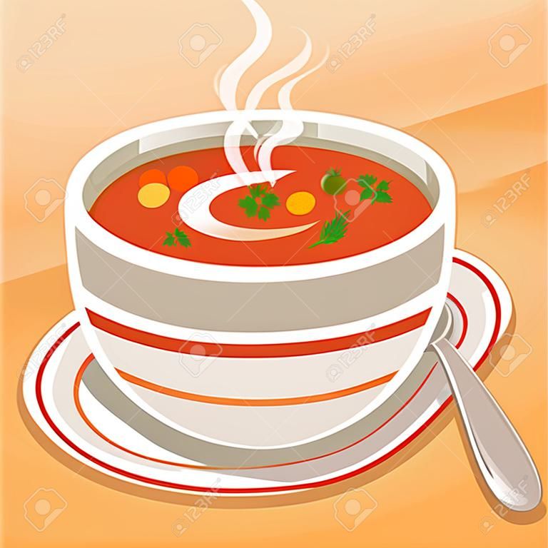Томатный суп овощной