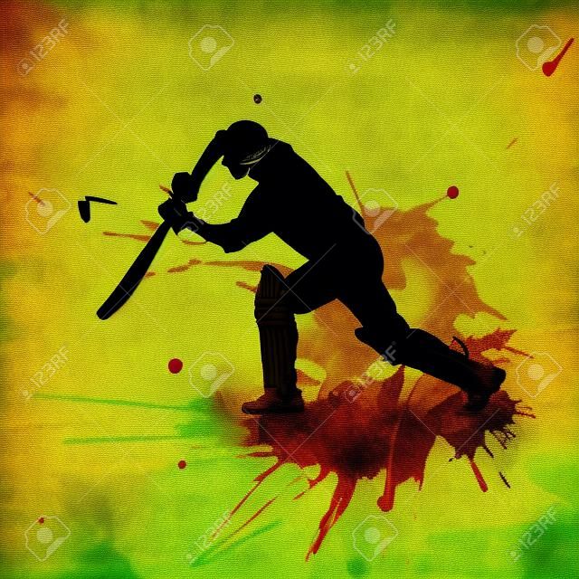 Ilustración de críquet abstracta fondo grunge