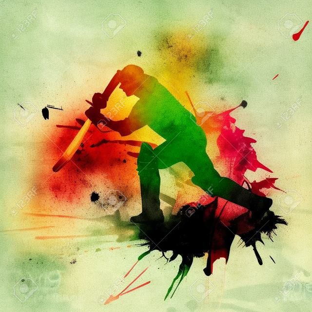Ilustración de críquet abstracta fondo grunge