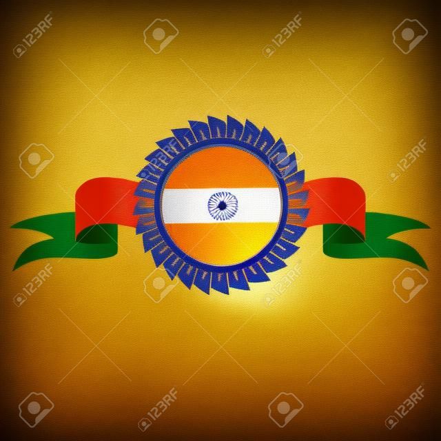 indian bandera diseño de la etiqueta de oro