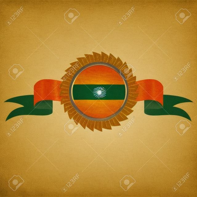 indian bandera diseño de la etiqueta de oro