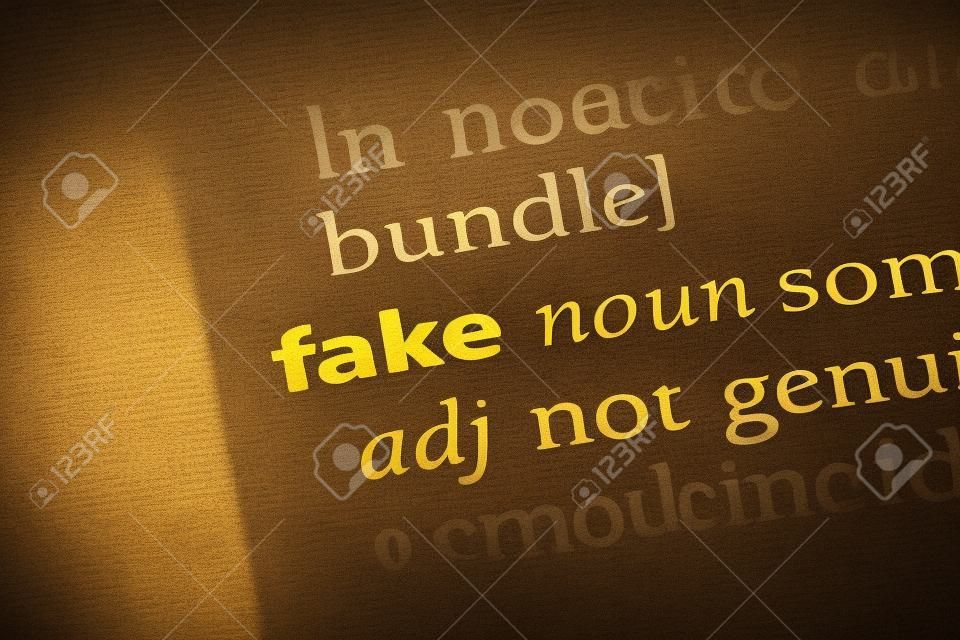 fake word in a dictionary. fake concept