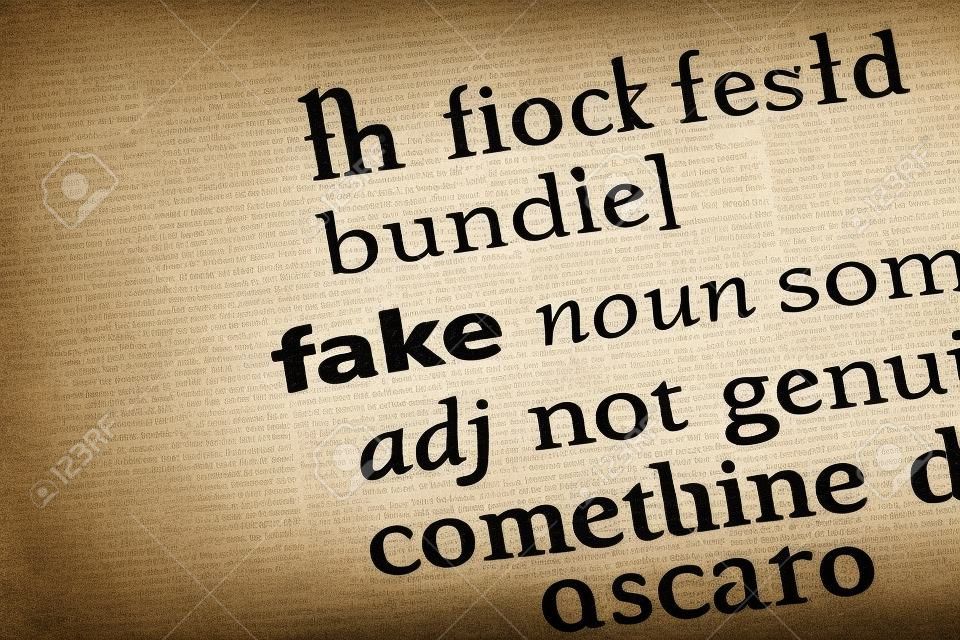 fake word in a dictionary. fake concept
