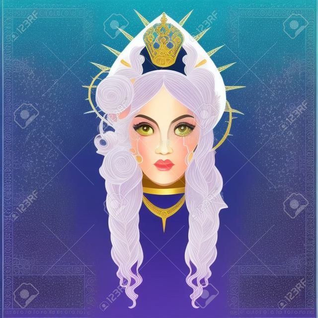 Princesa Nesmeyana, personagem de contos folclóricos russos. Vector mão desenhada ilustração.