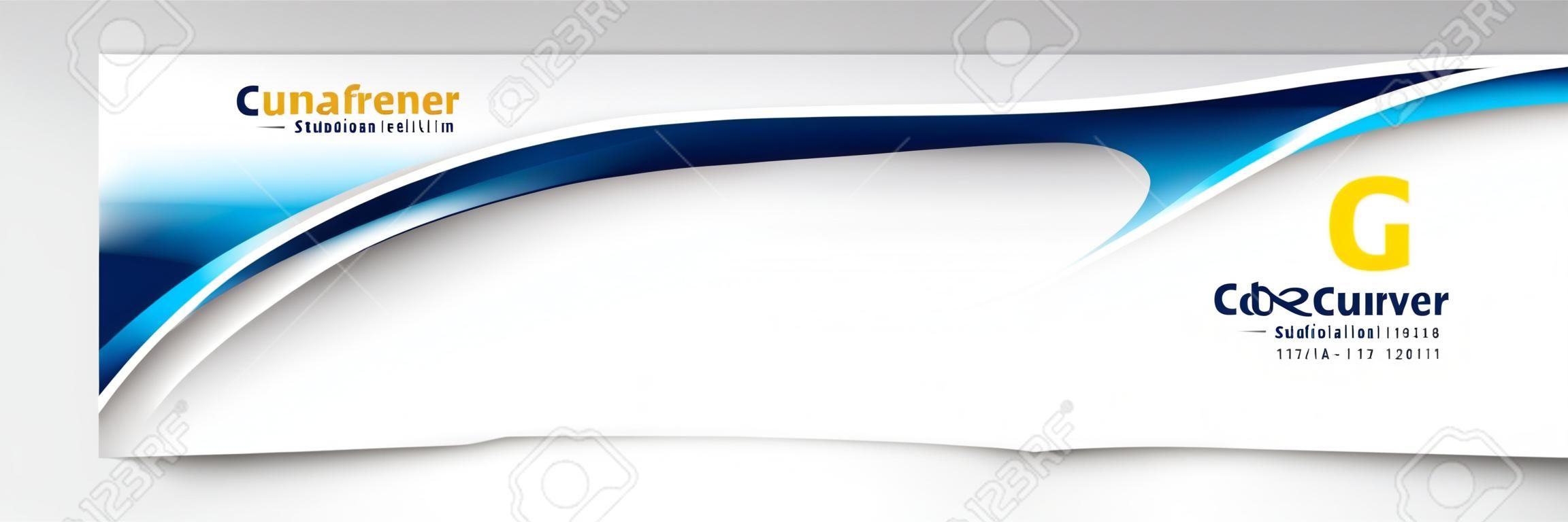 抽象的な青い曲線ヘッダーデザイン背景ベクトルイメージ