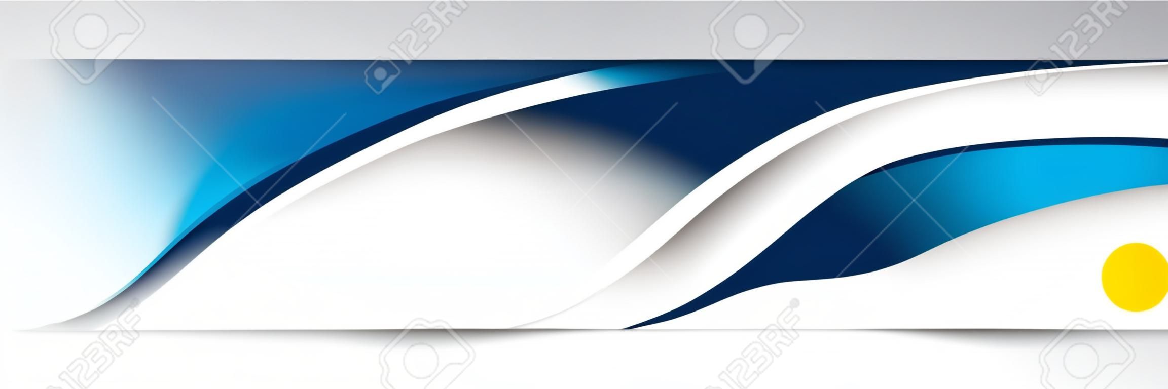 Abstract Blue Curve Header Design Background Vector Image