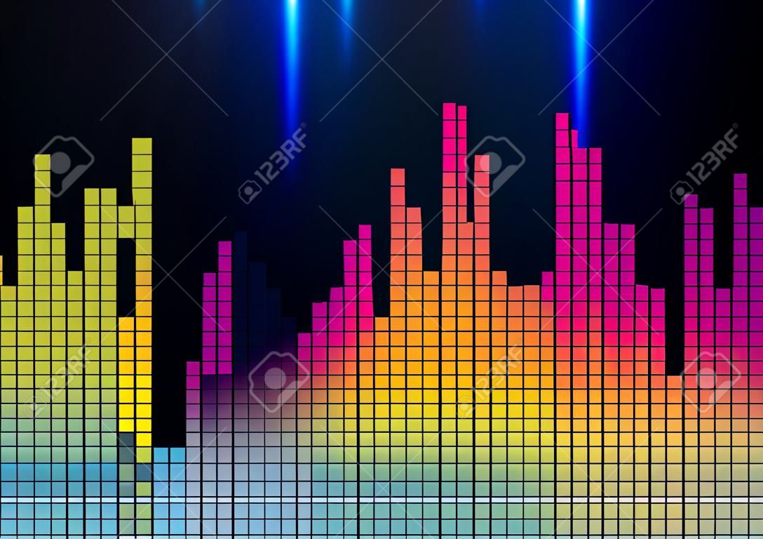 Colorful sound wave vector illustration