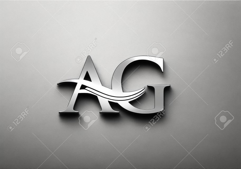 Creative AG letter with luxury concept. Modern AG Logo Design for business and company identity.