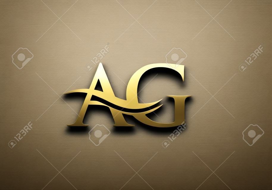 Creative AG letter with luxury concept. Modern AG Logo Design for business and company identity.