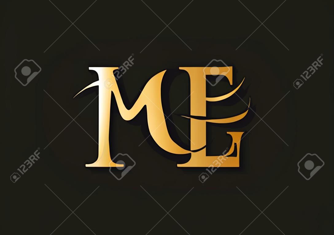 Modelo inicial do vetor do projeto do logotipo do negócio da letra de ME com na moda mínima e moderna.