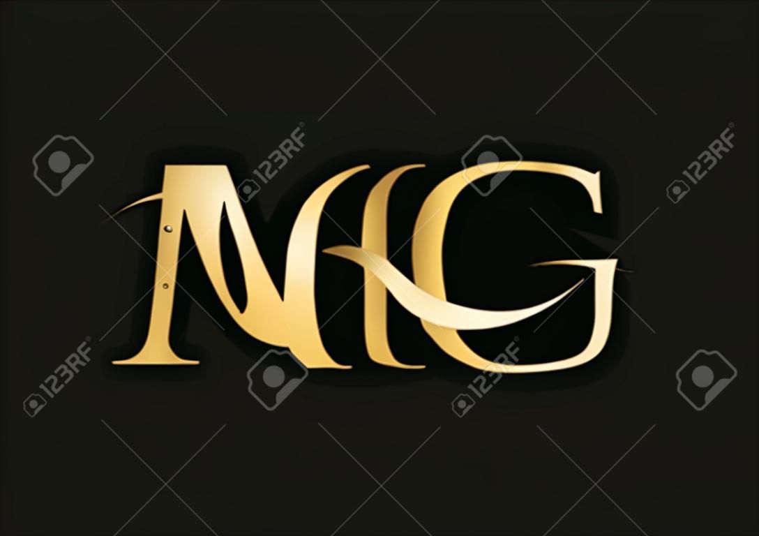 Initial linked letter MG logo design. Modern letter MG logo design vector with modern trendy