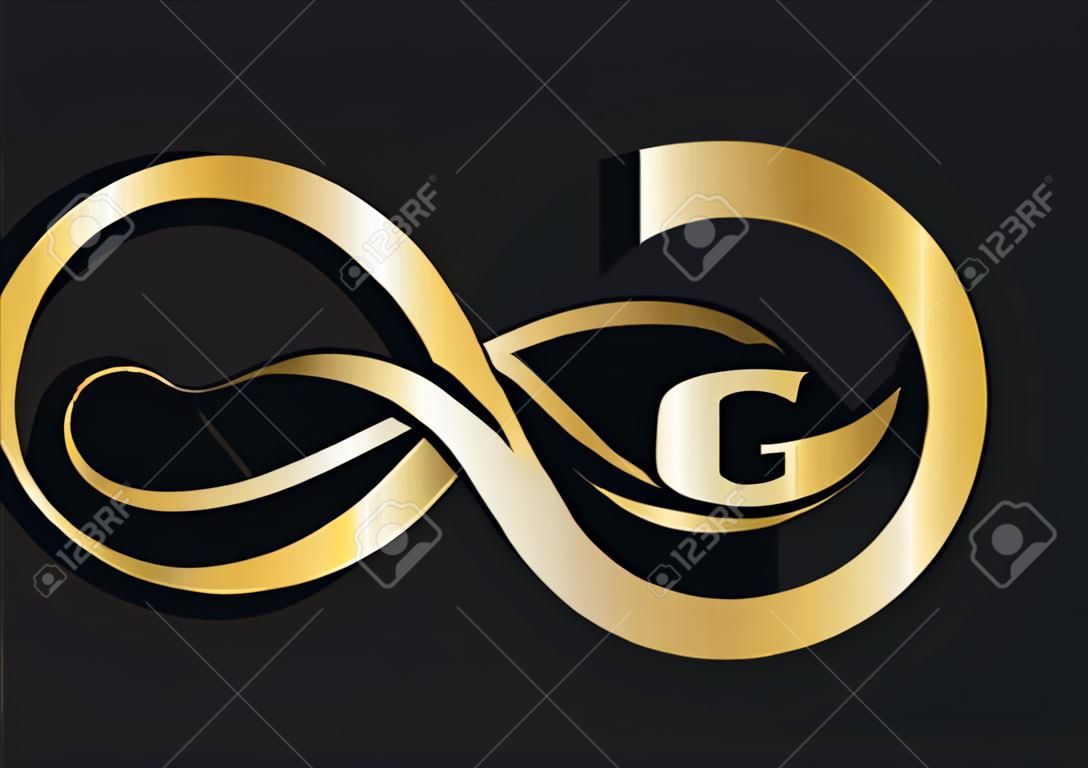 Modello iniziale di logo di lusso con lettera G. Premium G Logo Golden Concept. Logo della lettera G con colore di lusso dorato e design con monogramma.