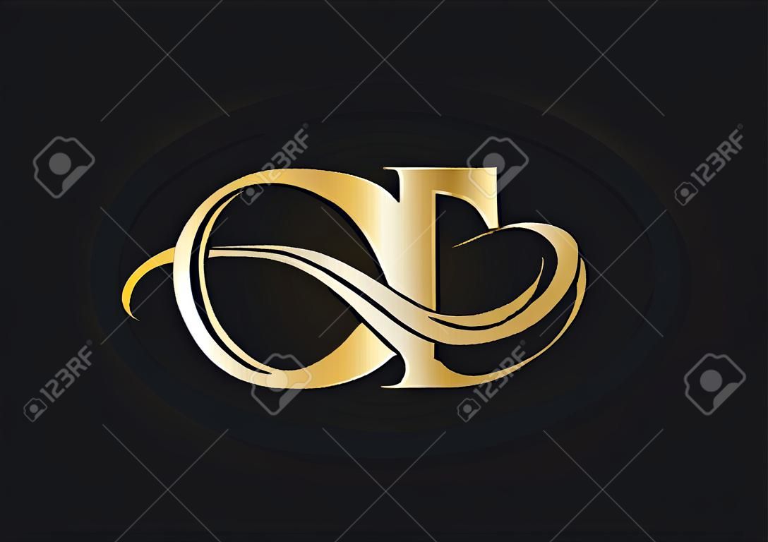 Modello iniziale di logo di lusso con lettera G. Premium G Logo Golden Concept. Logo della lettera G con colore di lusso dorato e design con monogramma.