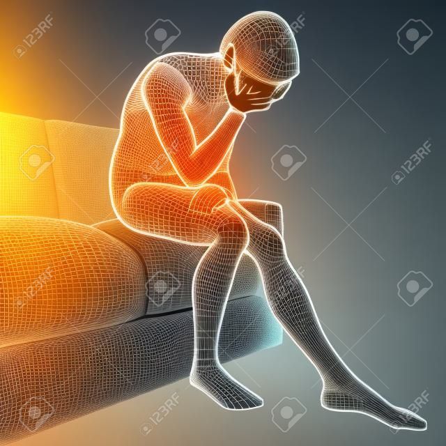 3d Illustration of men joint pain