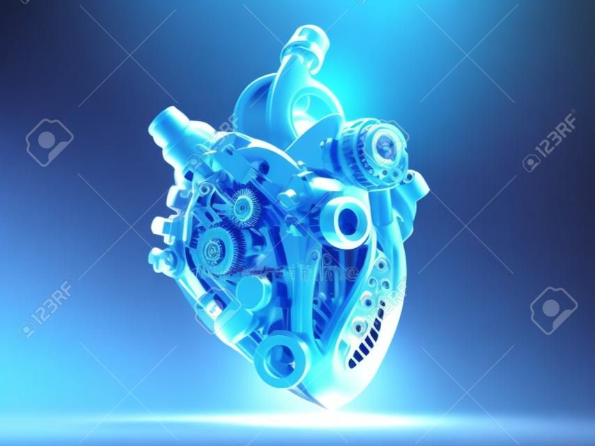 Moteur cardiaque bionique mécanique, Illustration 3D