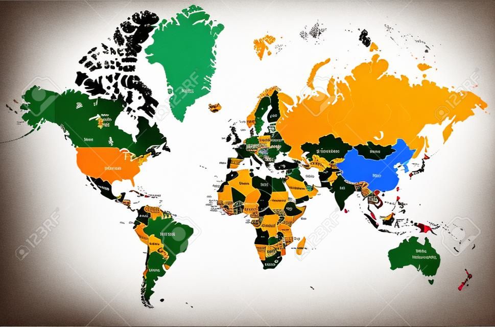 vetor de mapa do mundo com países