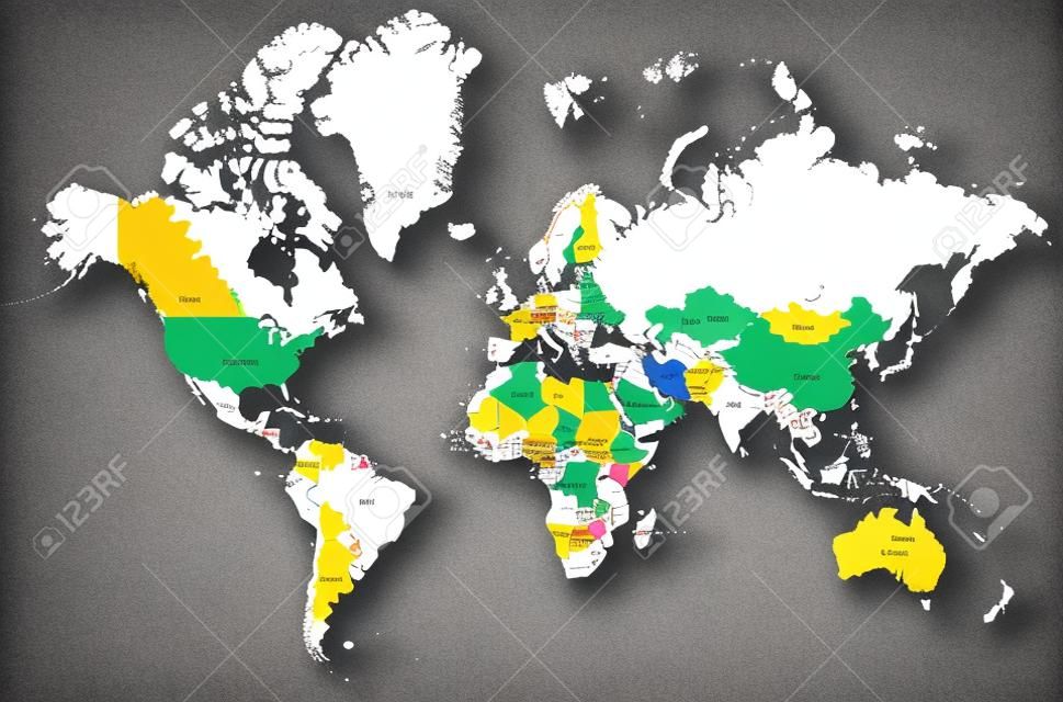 mappa del mondo vettoriale con i paesi