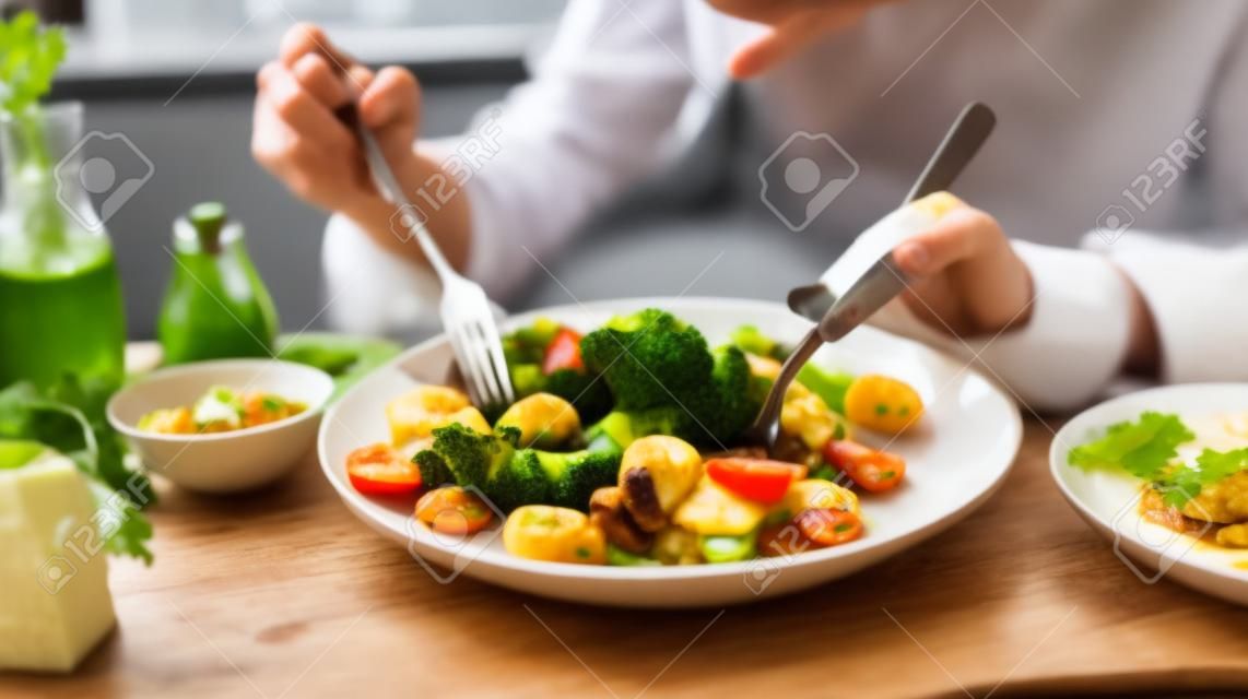 A person enjoying a healthy meal with mindful eating appreciating the flavors and textures created with Generative AI