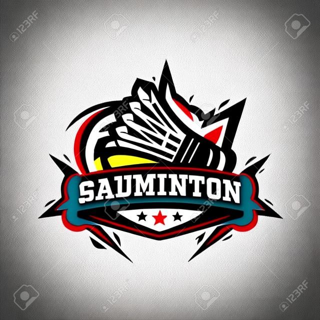 Swoosh Badminton Logo Vector sur fond blanc.