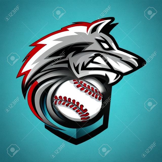 Logo della squadra del lupo di baseball