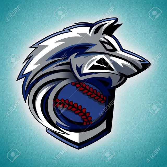 Logo della squadra del lupo di baseball