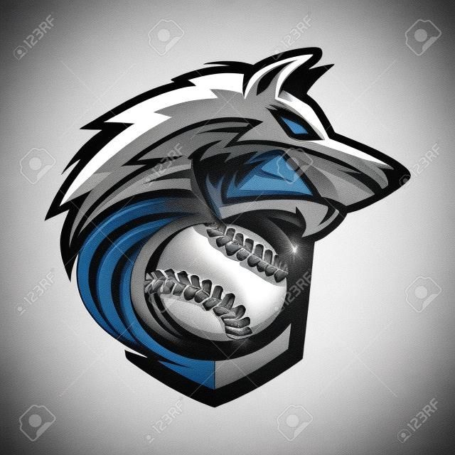 Baseball Wolf Team Logo